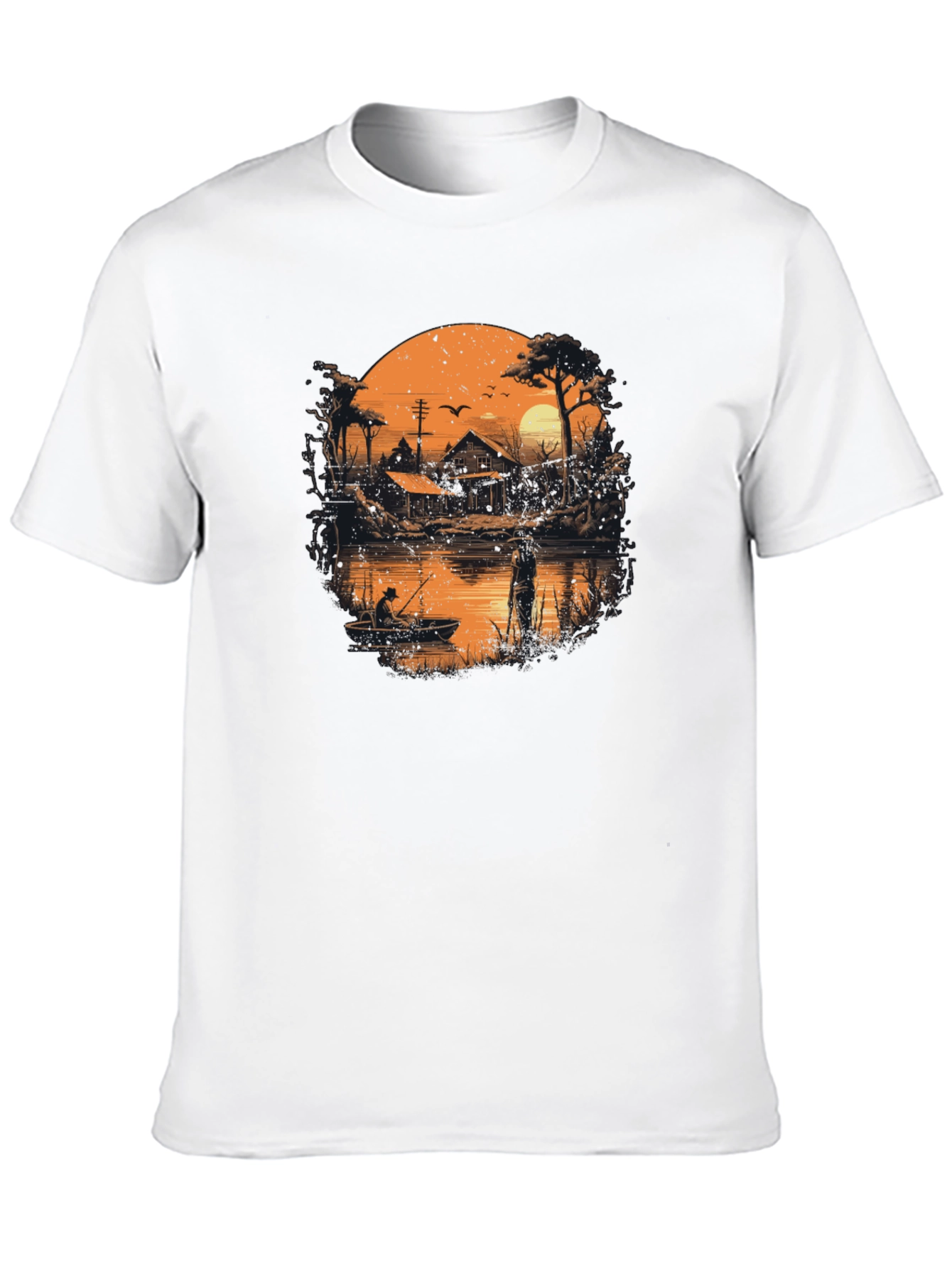 Fishing at Sunset Graphic T-Shirt