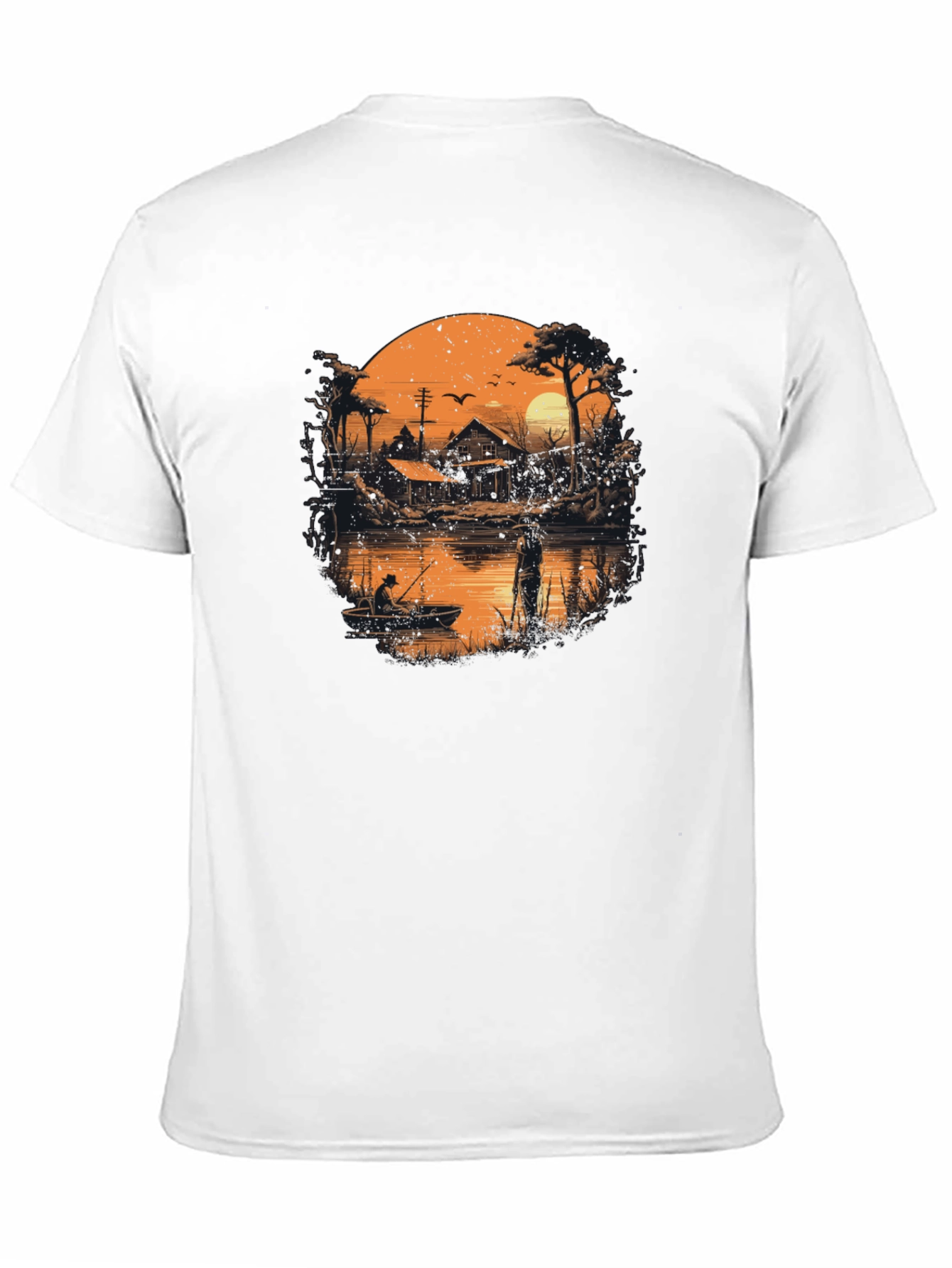 Fishing at Sunset Graphic T-Shirt