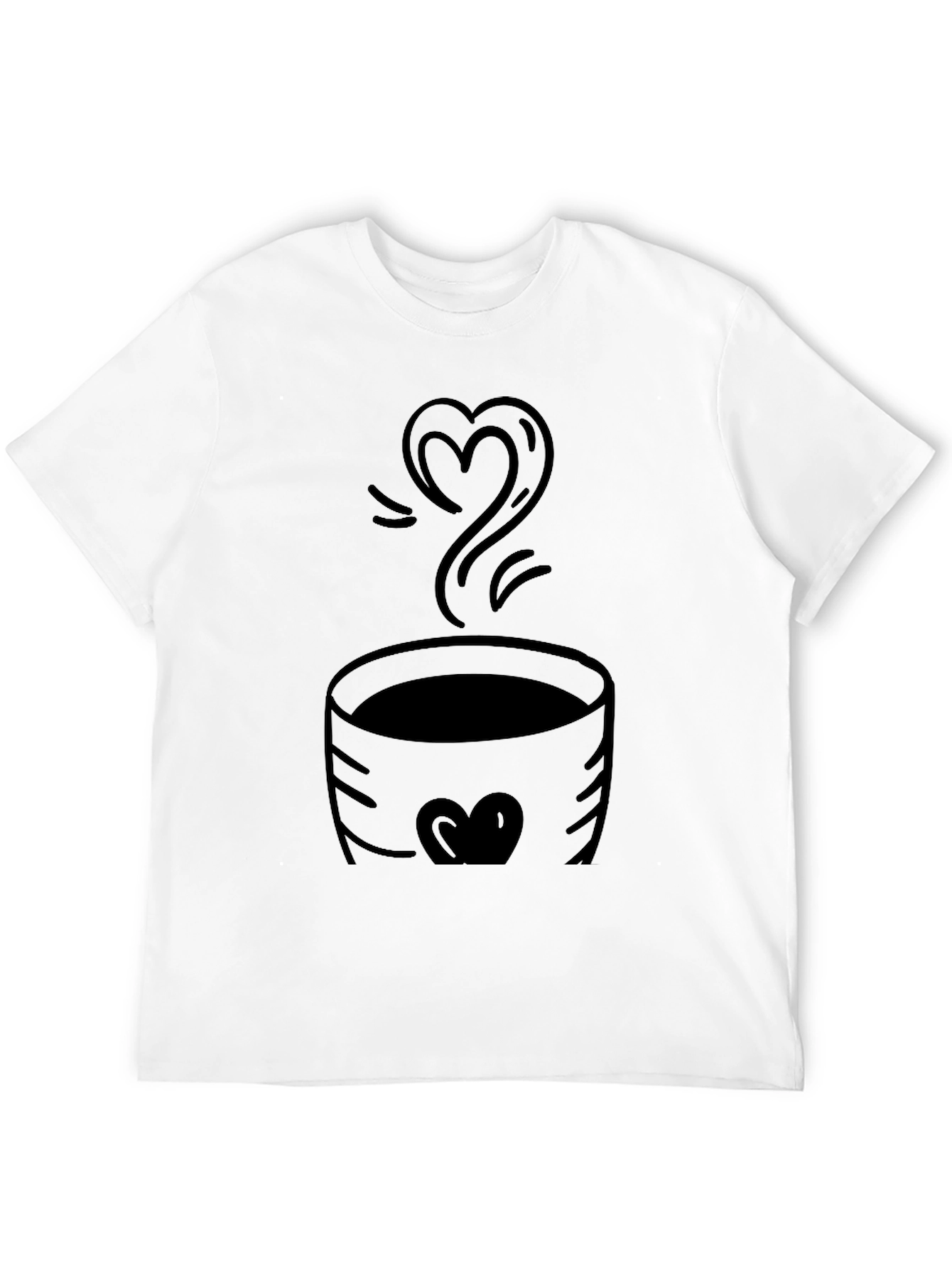 Heart Coffee Graphic Tee - Black