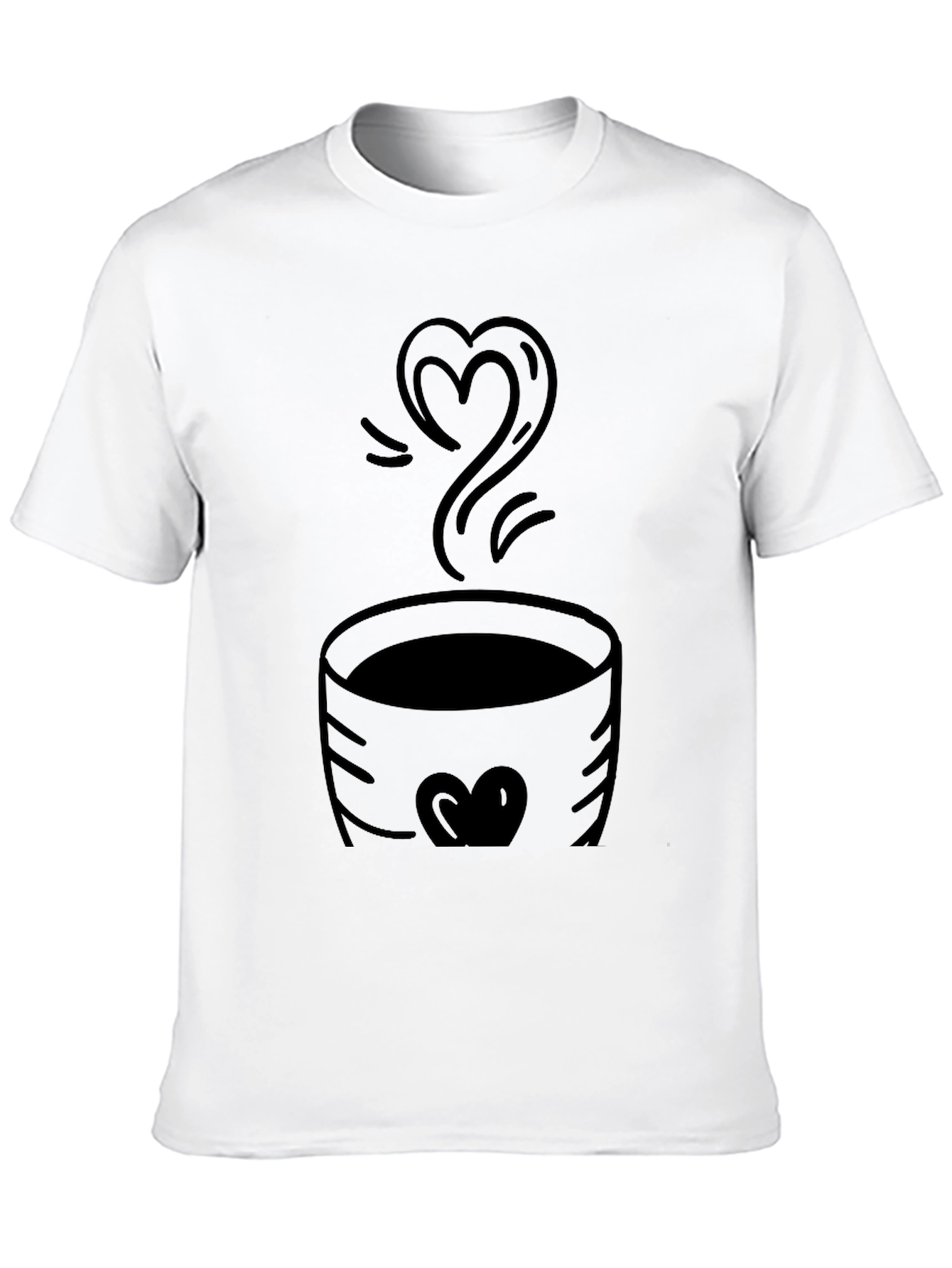 Heart Coffee Graphic Tee - Black