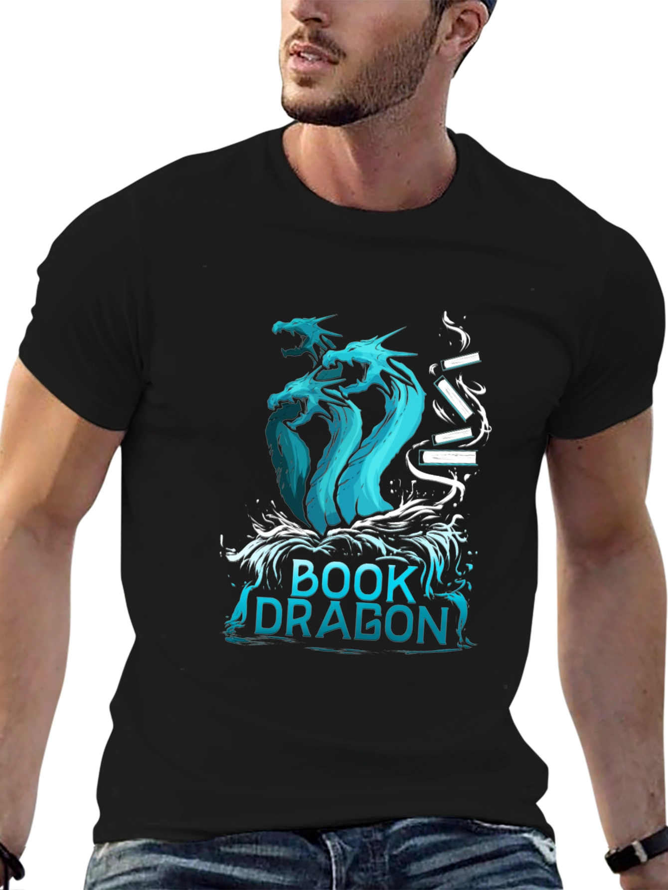 Book Dragon T-Shirt - Fantasy Literature Tee