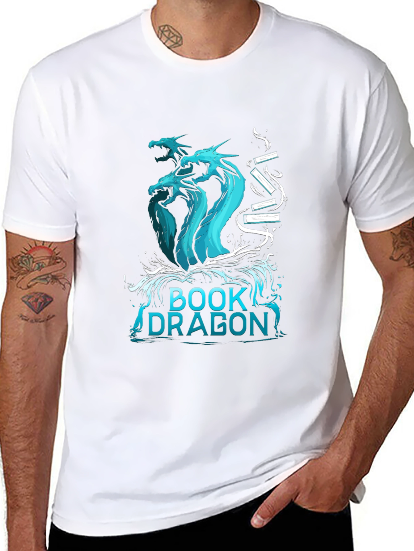 Book Dragon T-Shirt - Fantasy Literature Tee