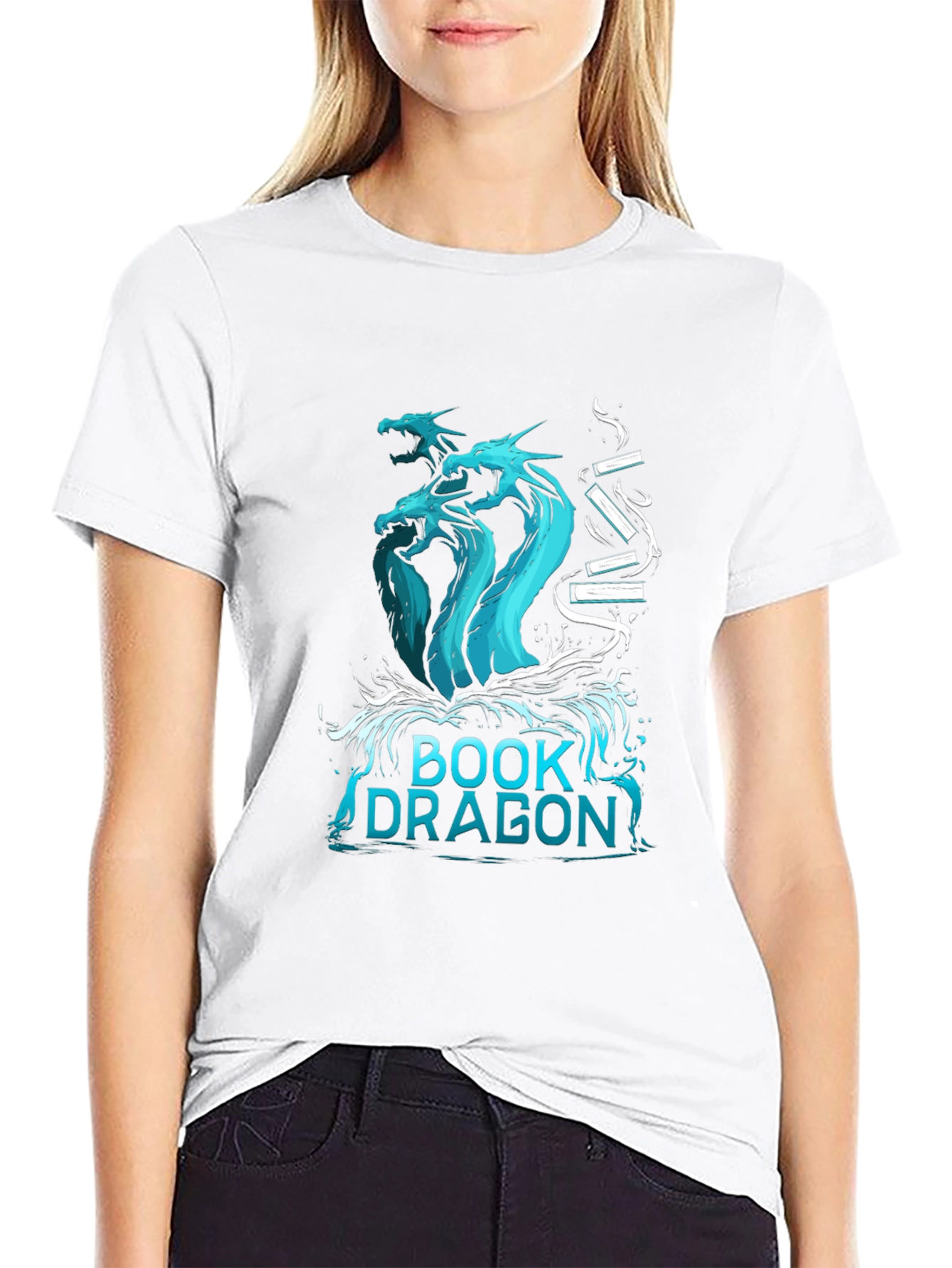 Book Dragon T-Shirt - Fantasy Literature Tee