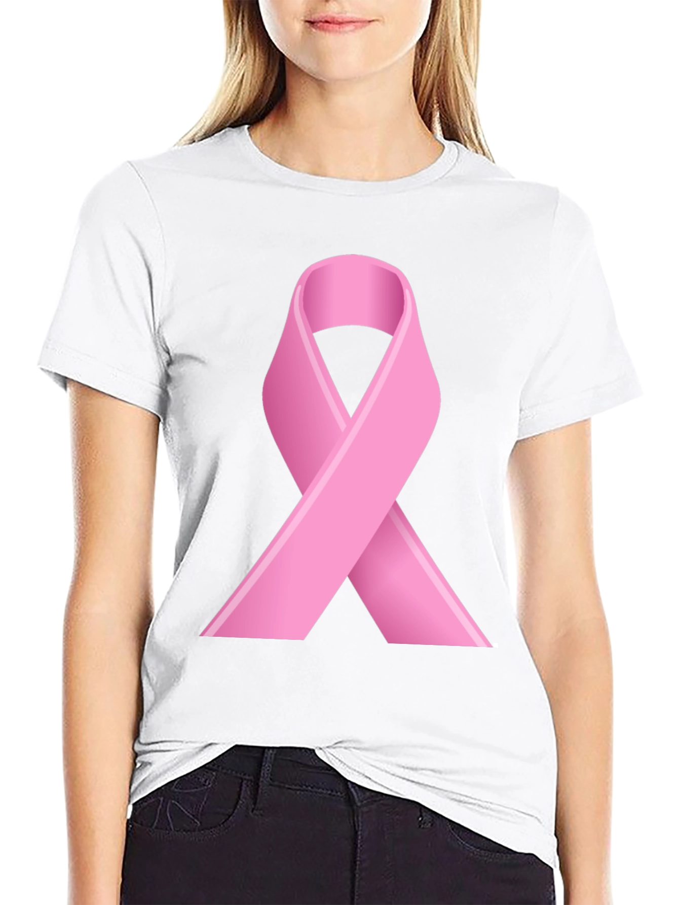 Pink Ribbon Awareness T-Shirt - Black