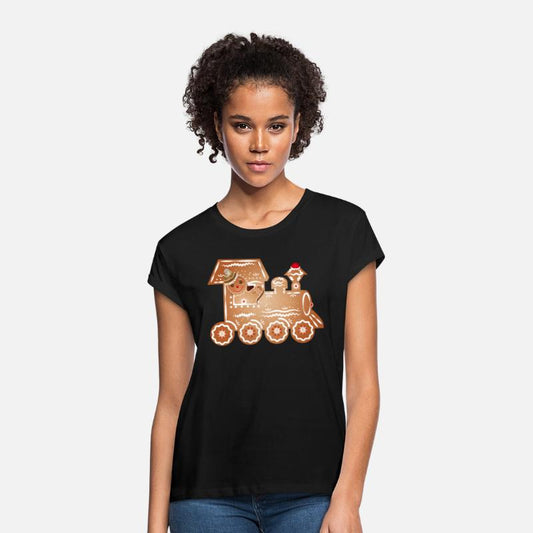 Gingerbread man as a train driver on the train