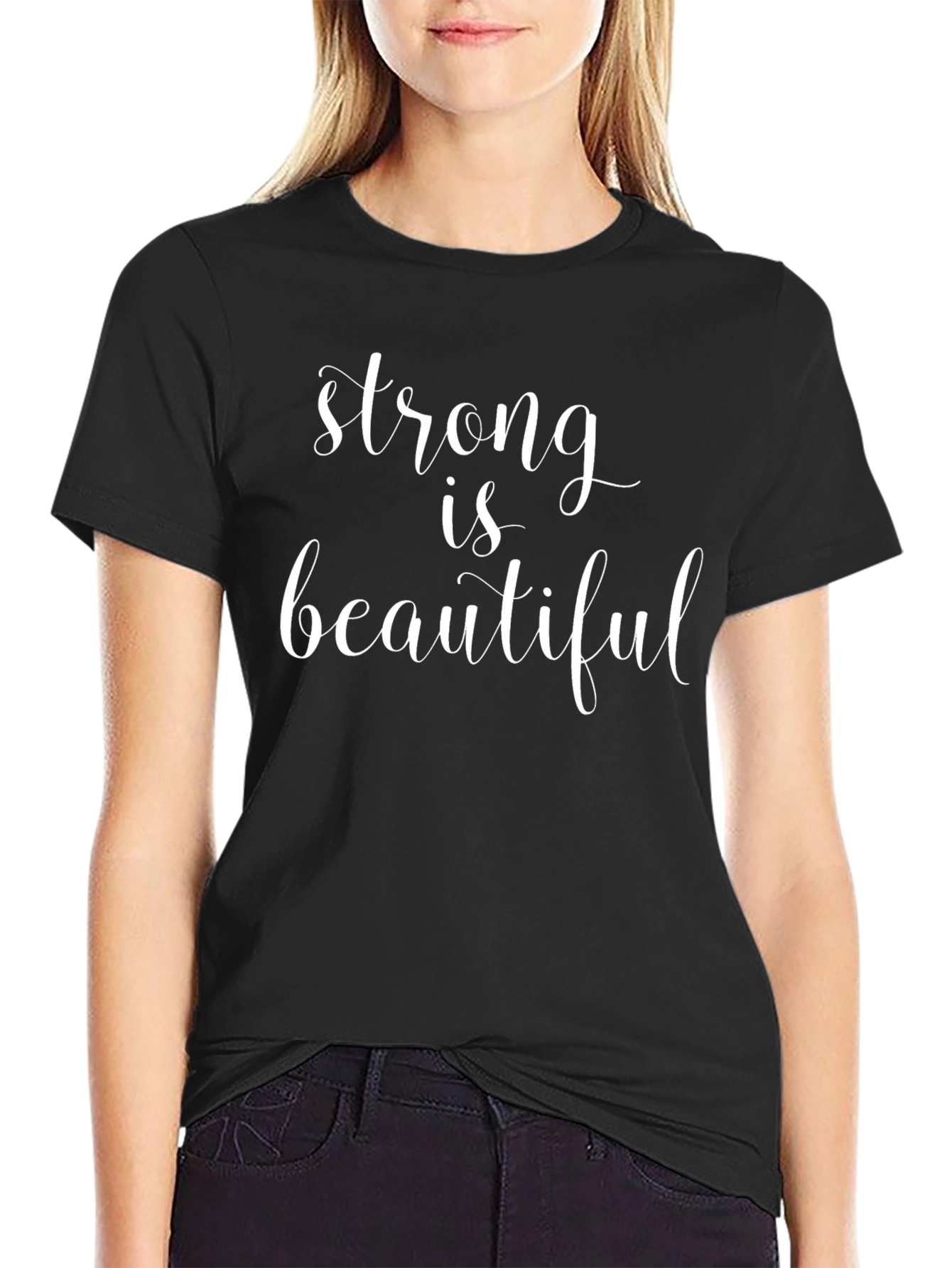 Strong is Beautiful Graphic Tee - Black