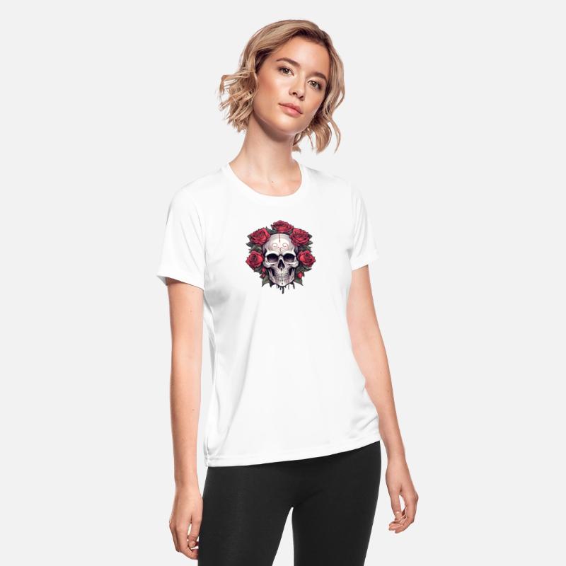 Gothic Skull and Roses Graphic Art
