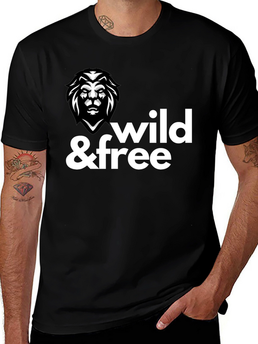 Wild & Free Lion Graphic Tee - Modern Style