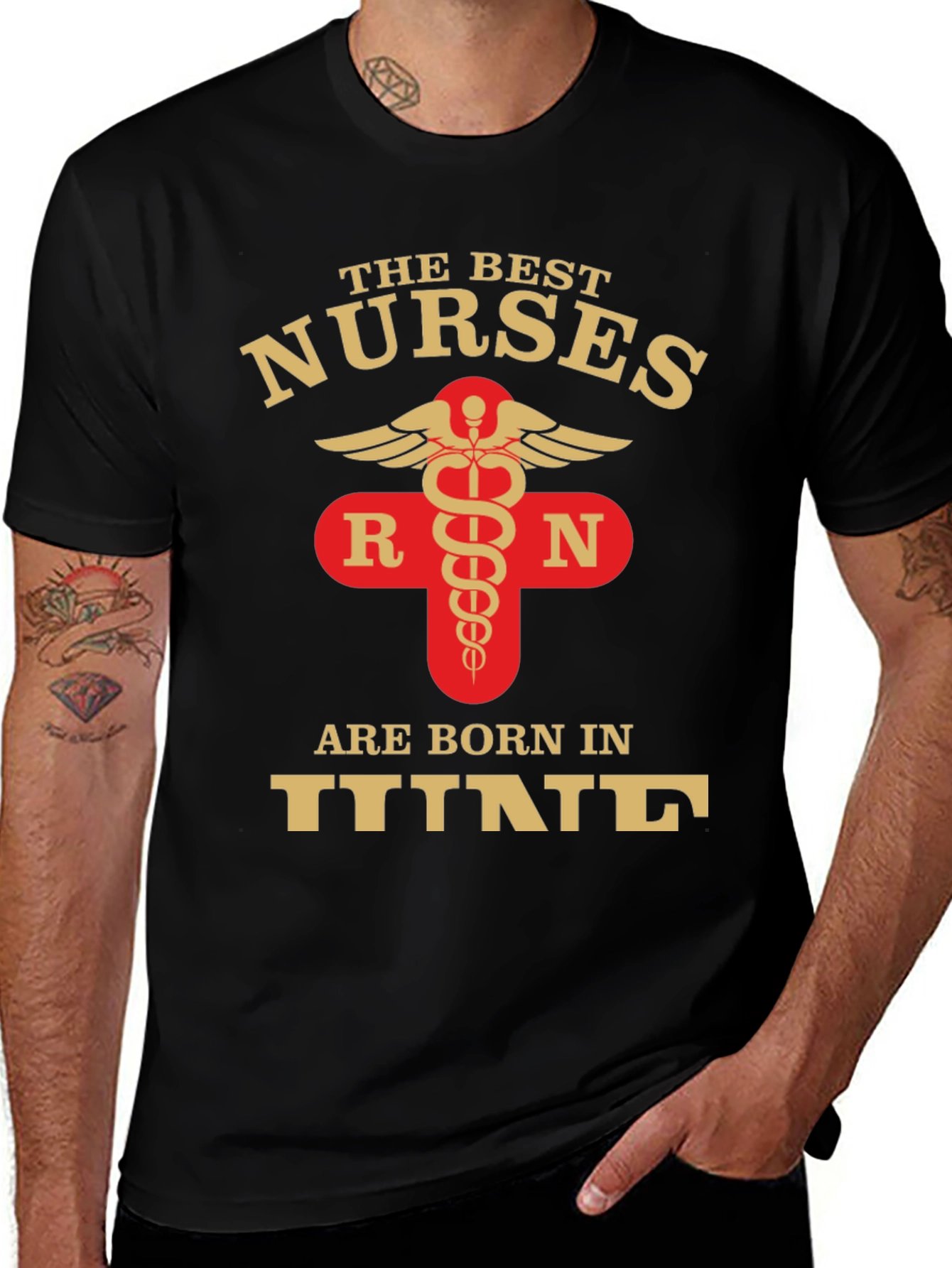 Best Nurses Born In June Black Graphic T-Shirt