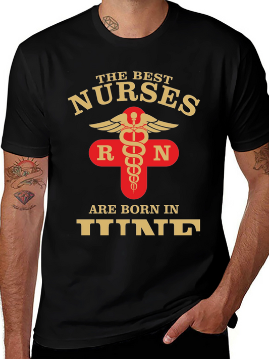 Best Nurses Born In June Black Graphic T-Shirt
