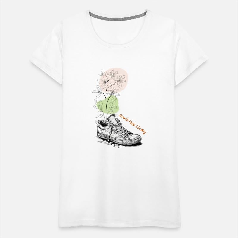 Growth Finds Its Way Line Art Floral Sneaker Tee