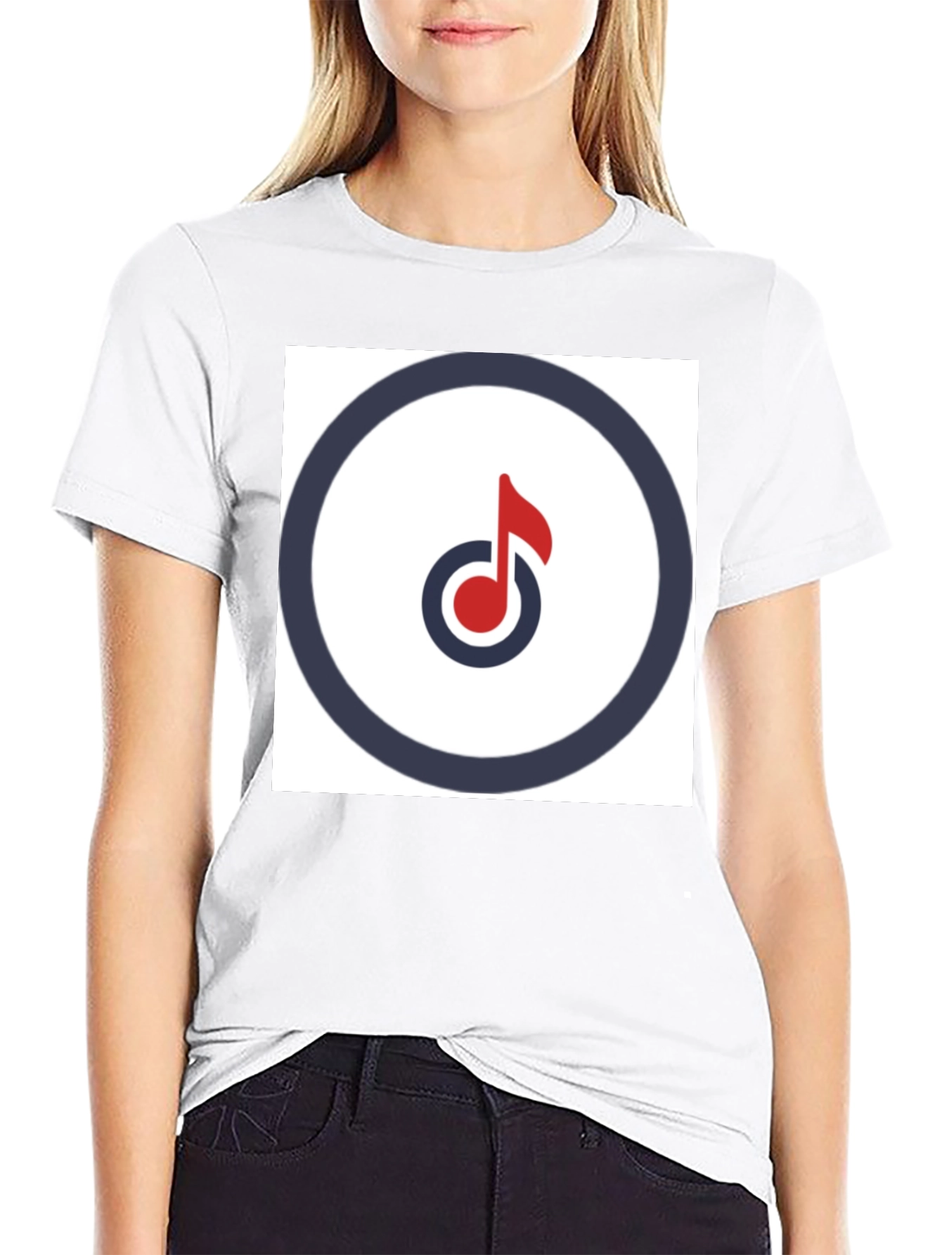 Modern Music Note Graphic Tee - Stylish Black T-Shirt