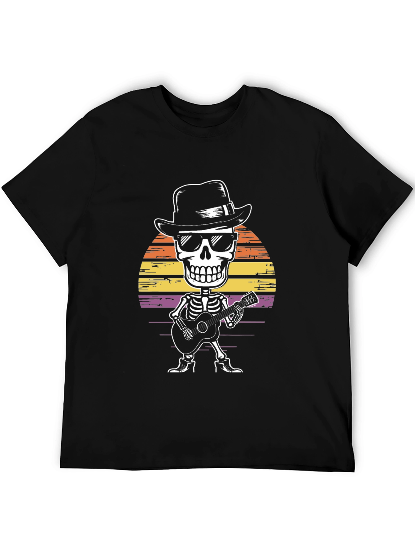 Skeleton Guitarist Graphic T-Shirt - Rock & Roll Style