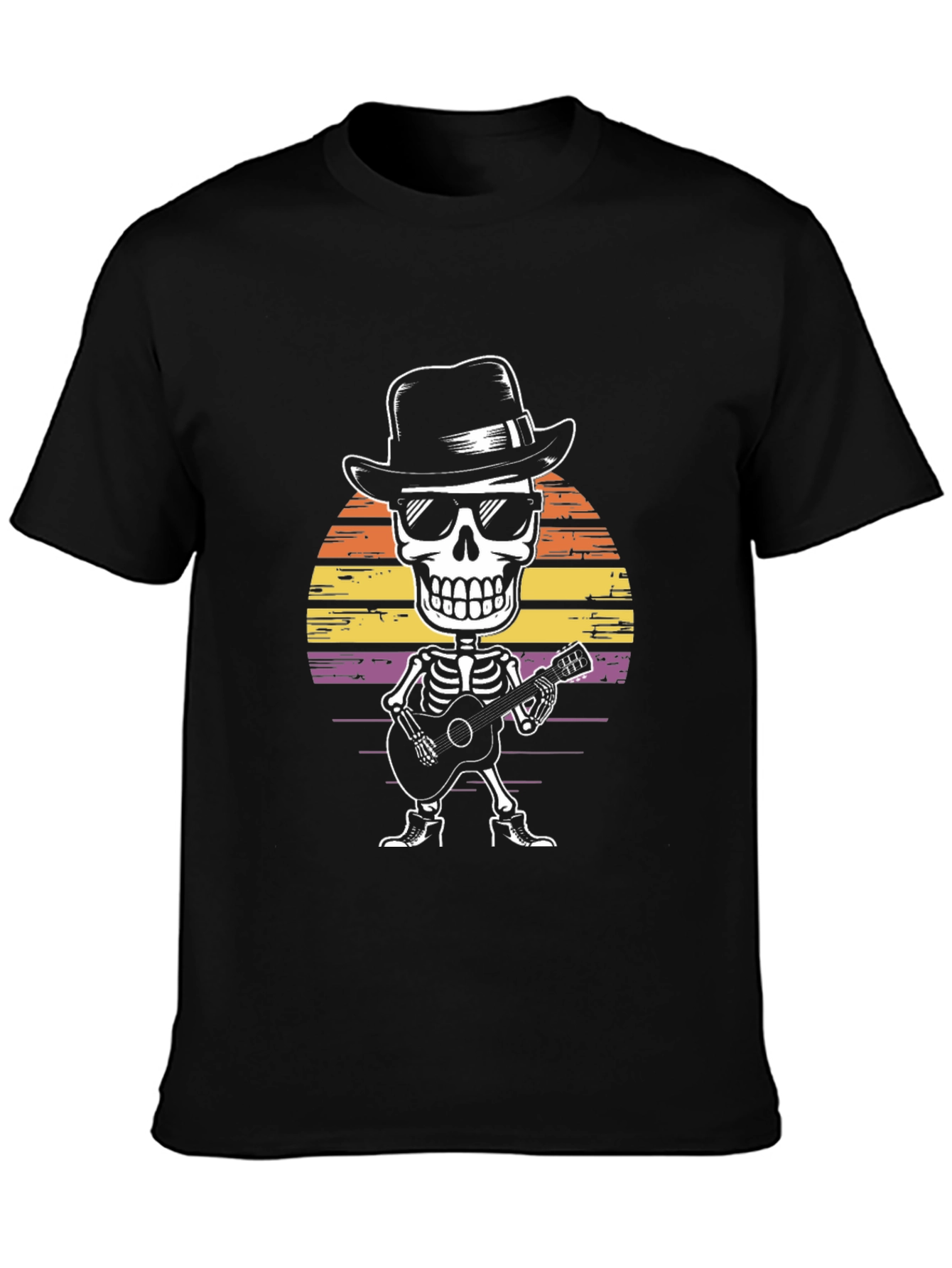 Skeleton Guitarist Graphic T-Shirt - Rock & Roll Style