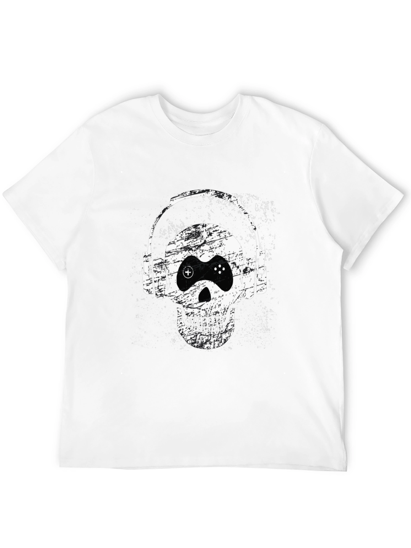 Gamer Skull T-Shirt - Headset & Controller Graphic Tee