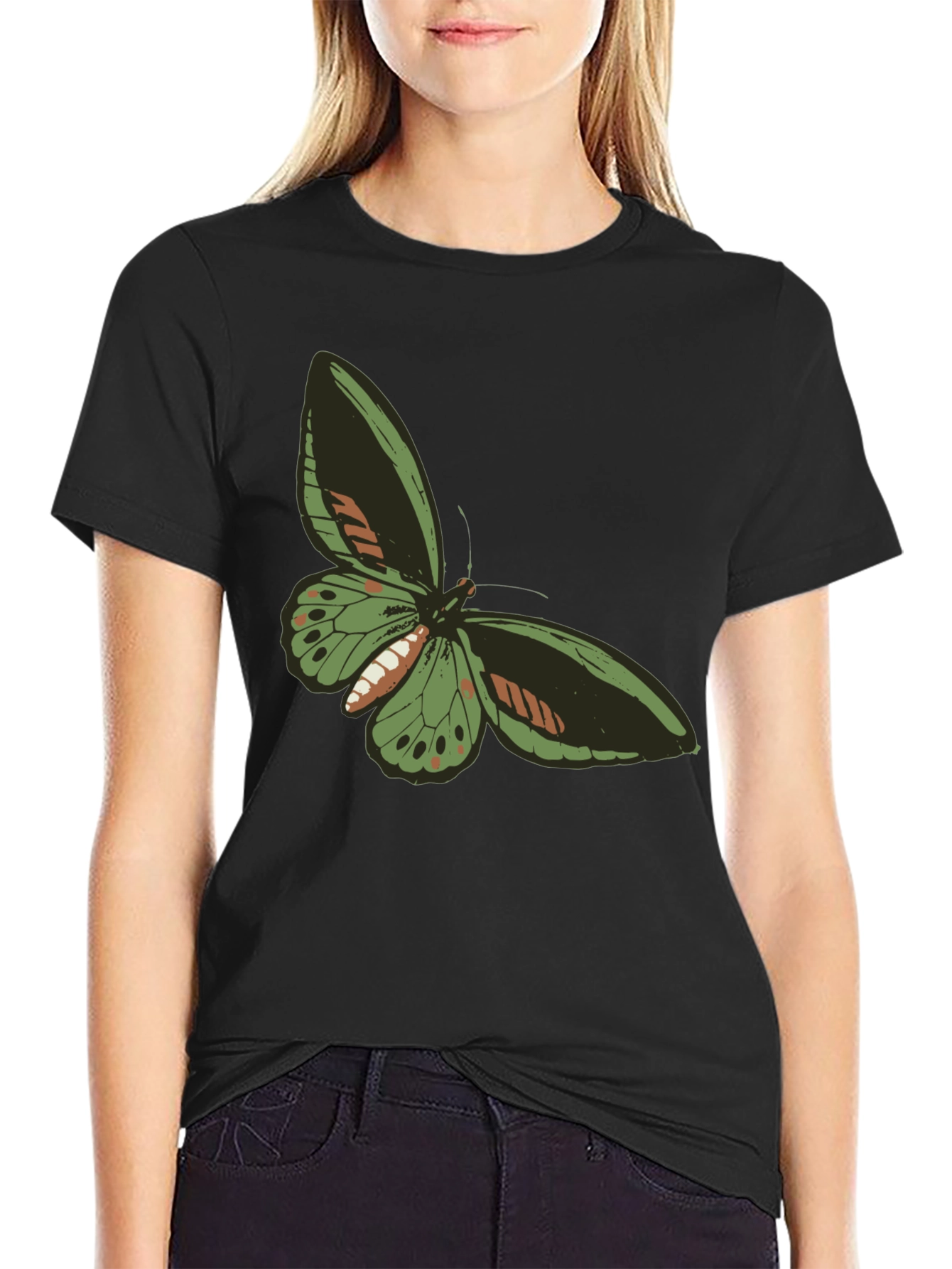 Butterfly Graphic Tee - Black Casual T-Shirt