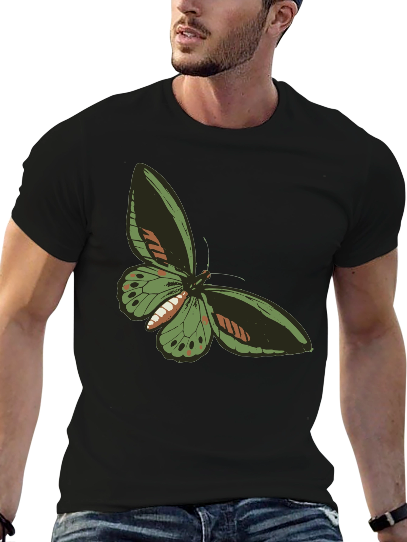 Butterfly Graphic Tee - Black Casual T-Shirt