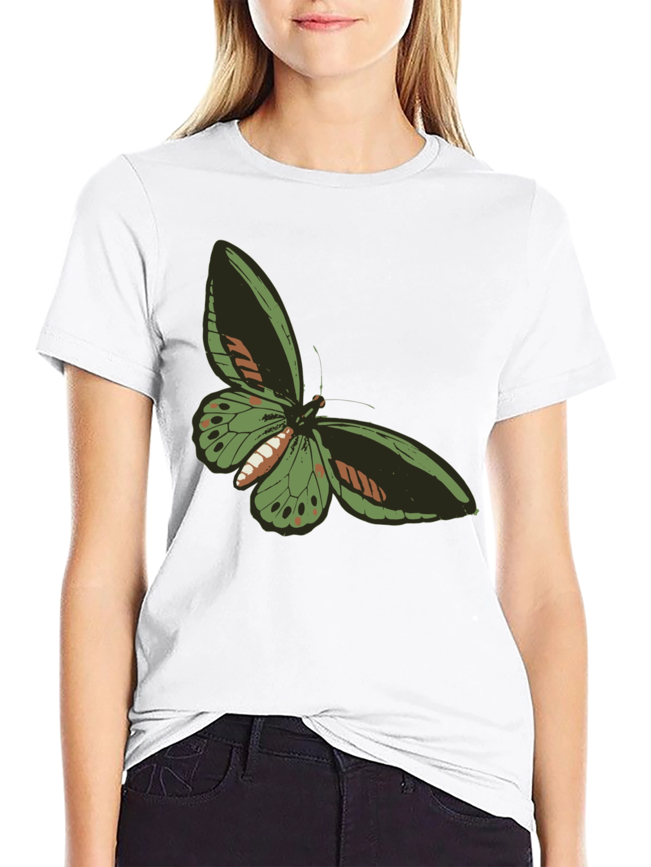 Butterfly Graphic Tee - Black Casual T-Shirt