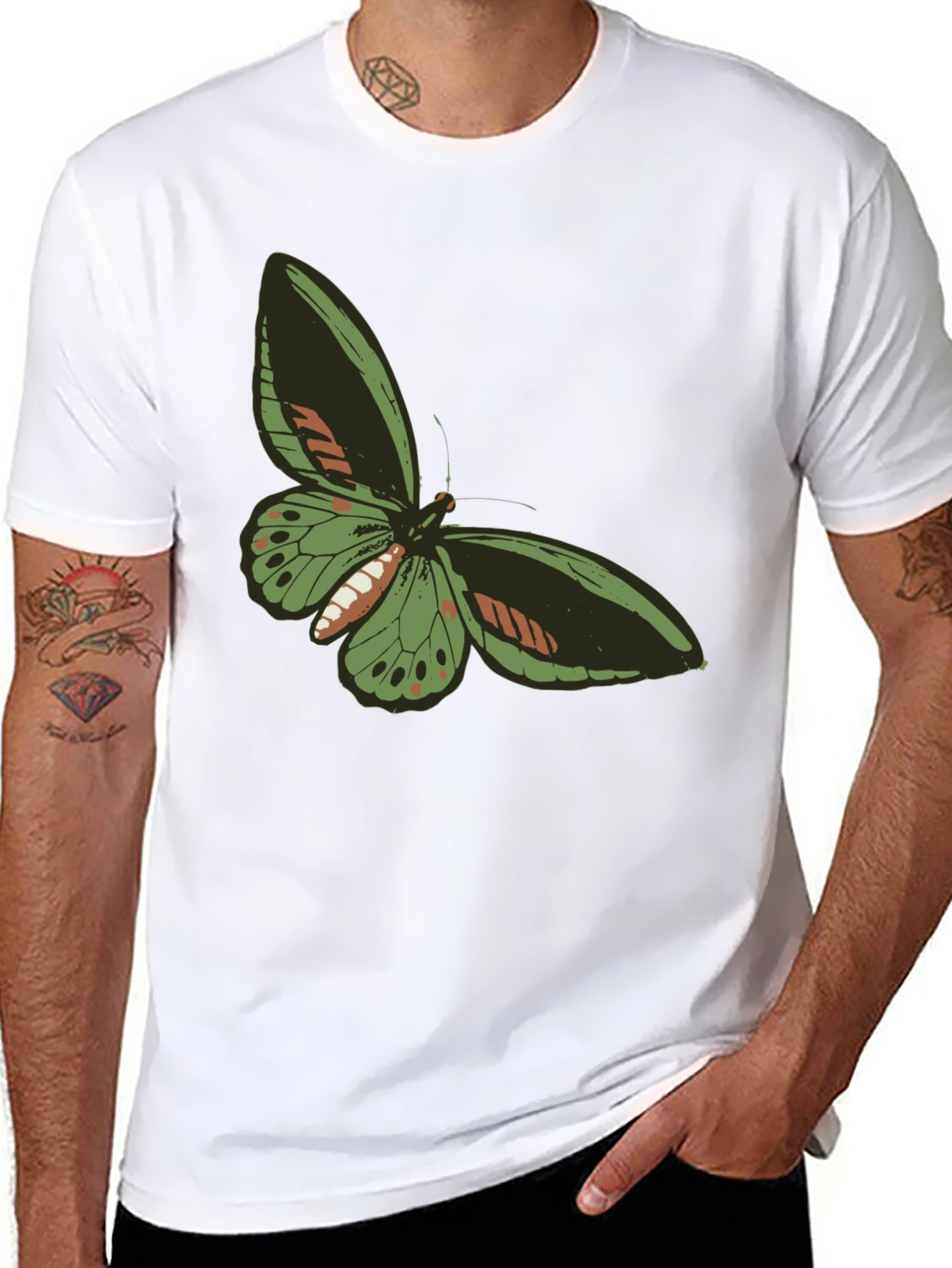 Butterfly Graphic Tee - Black Casual T-Shirt