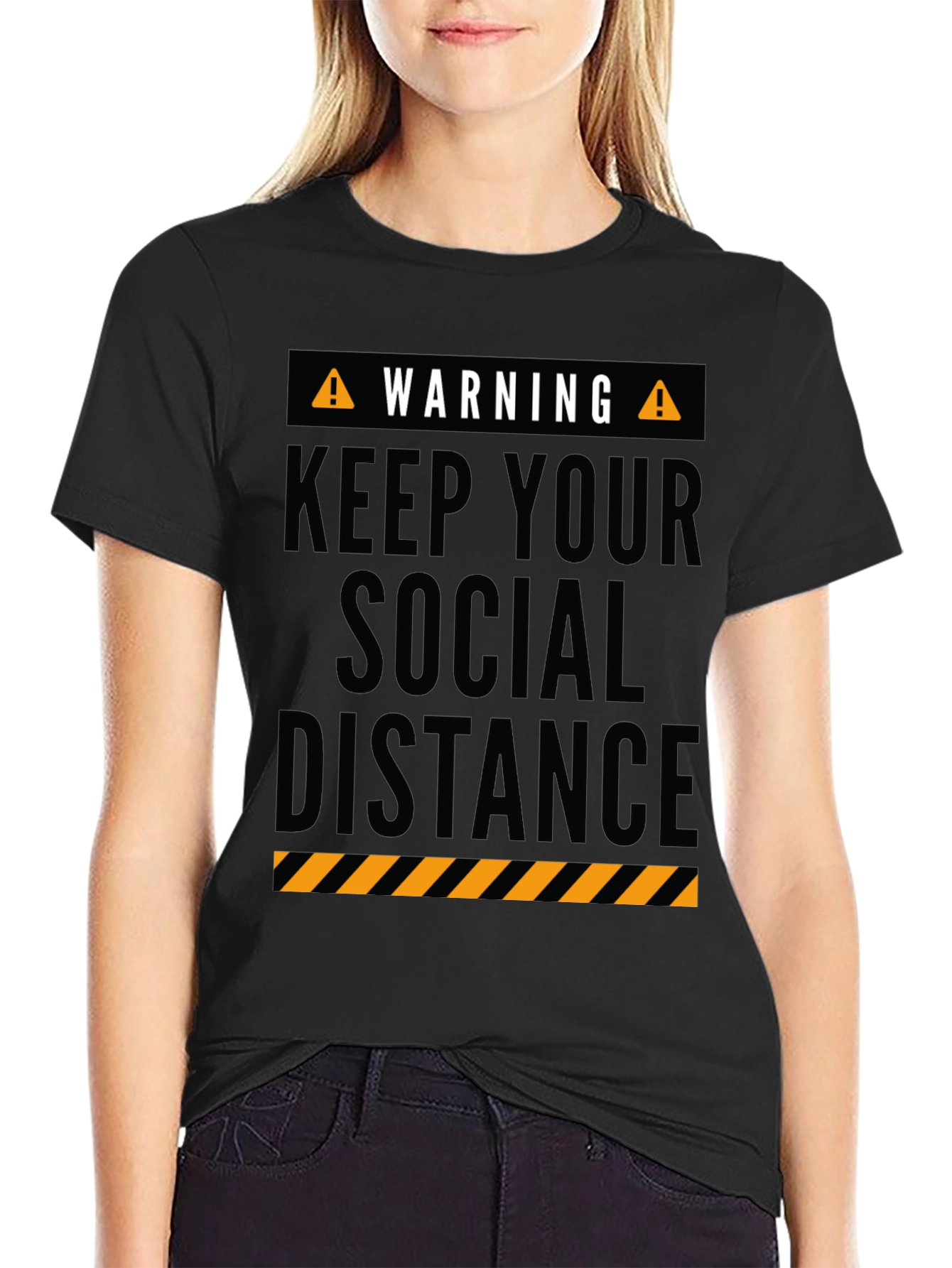 Warning Keep Social Distance Graphic Tee