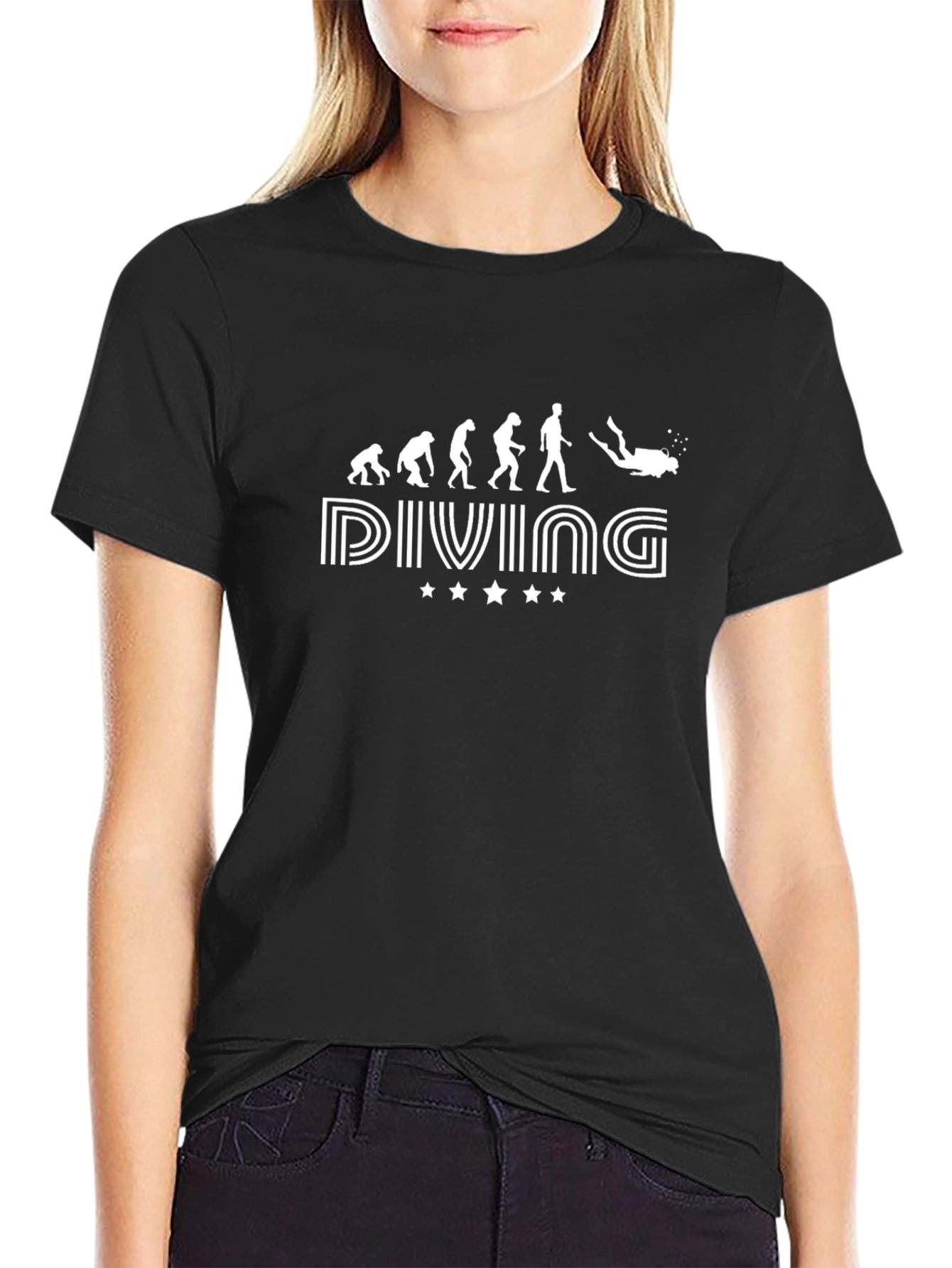 Diving Evolution Black Graphic Tee