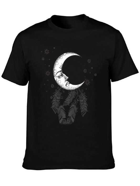 Celestial Moon Face Graphic Tee