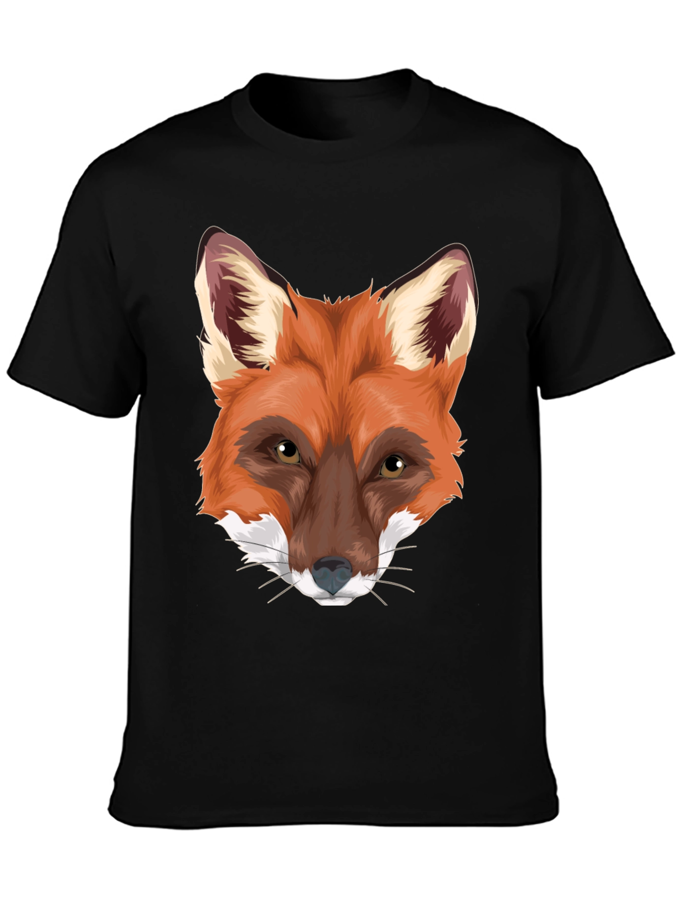 Fox Graphic Print Black T-Shirt