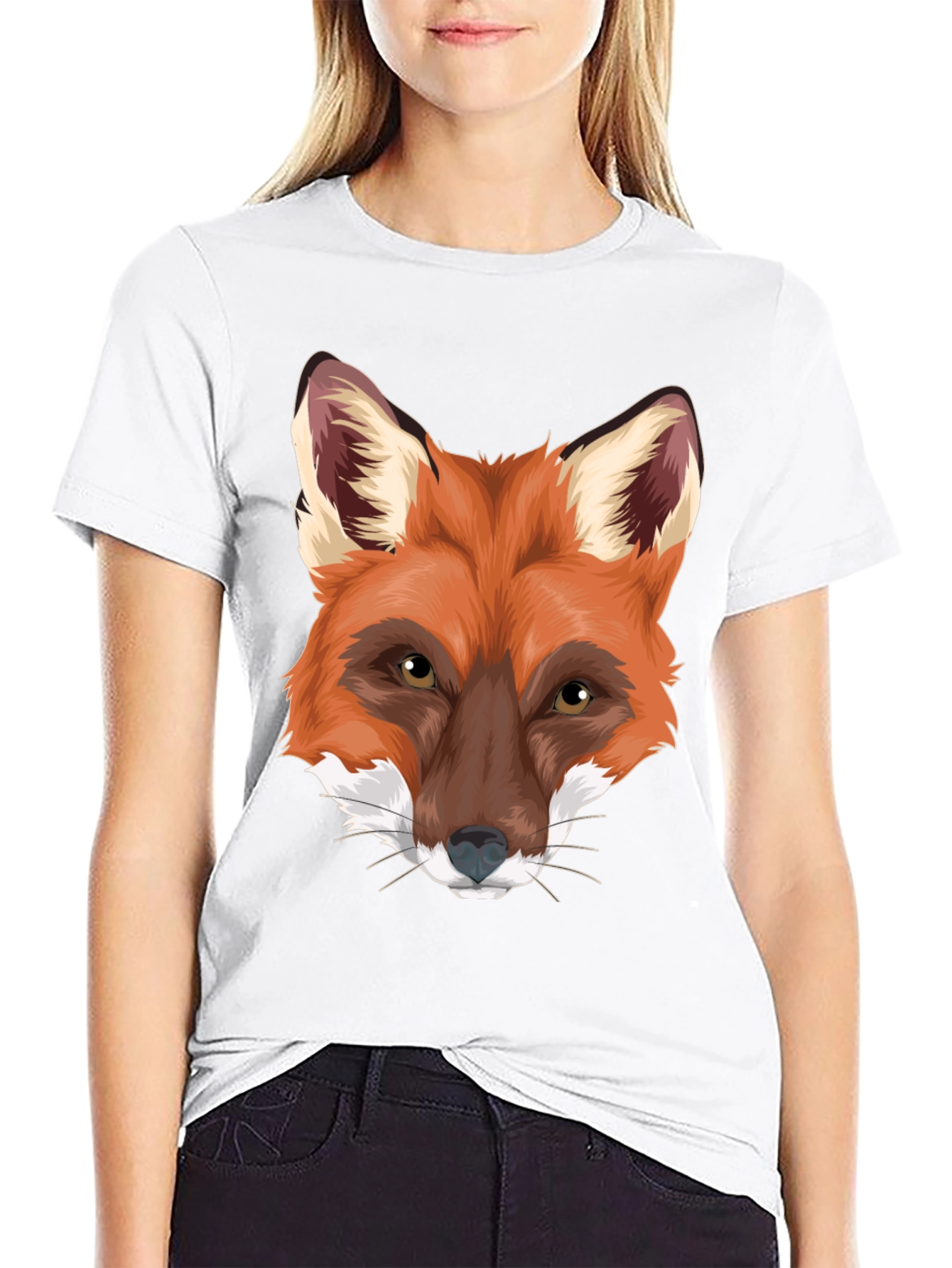 Fox Graphic Print Black T-Shirt