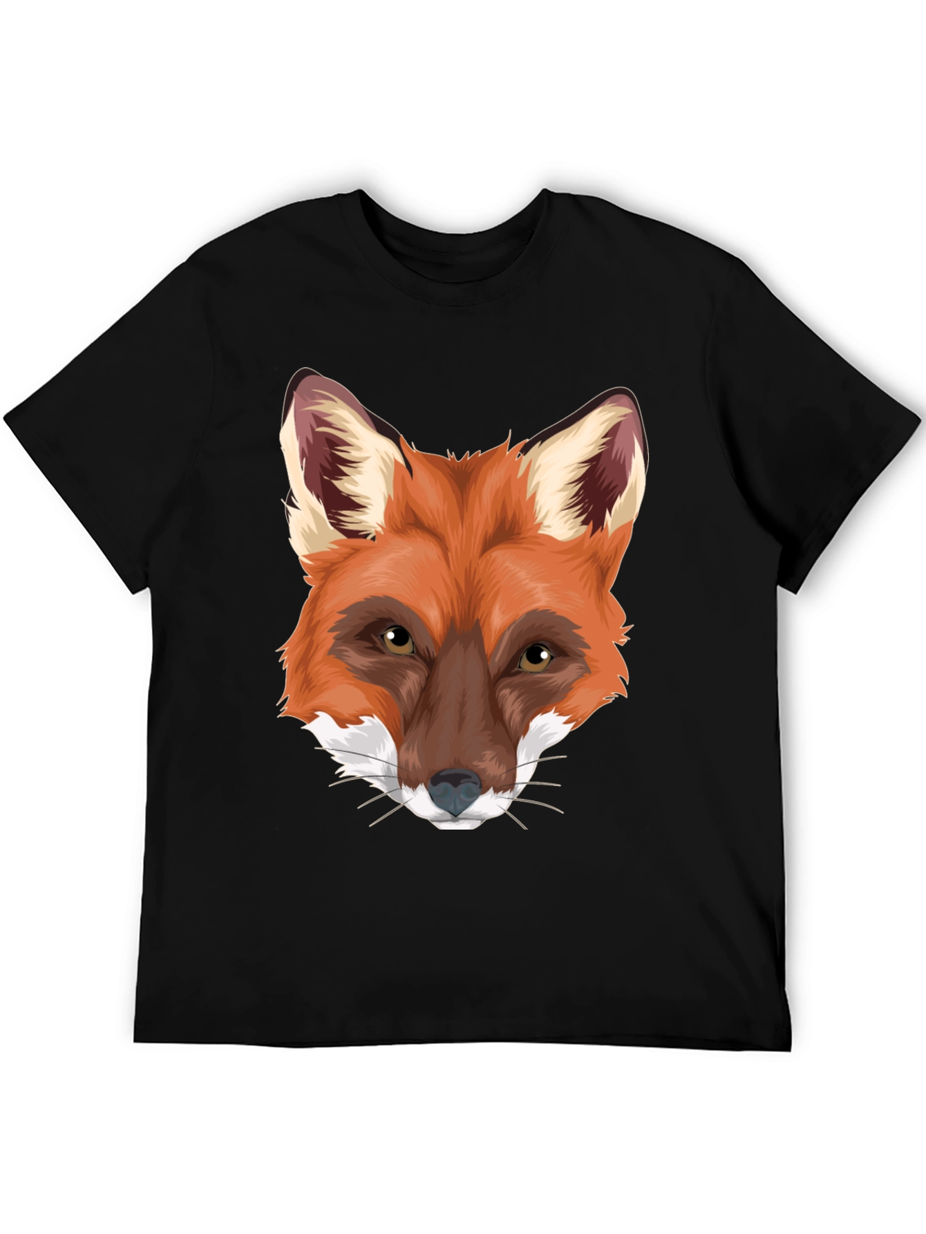 Fox Graphic Print Black T-Shirt