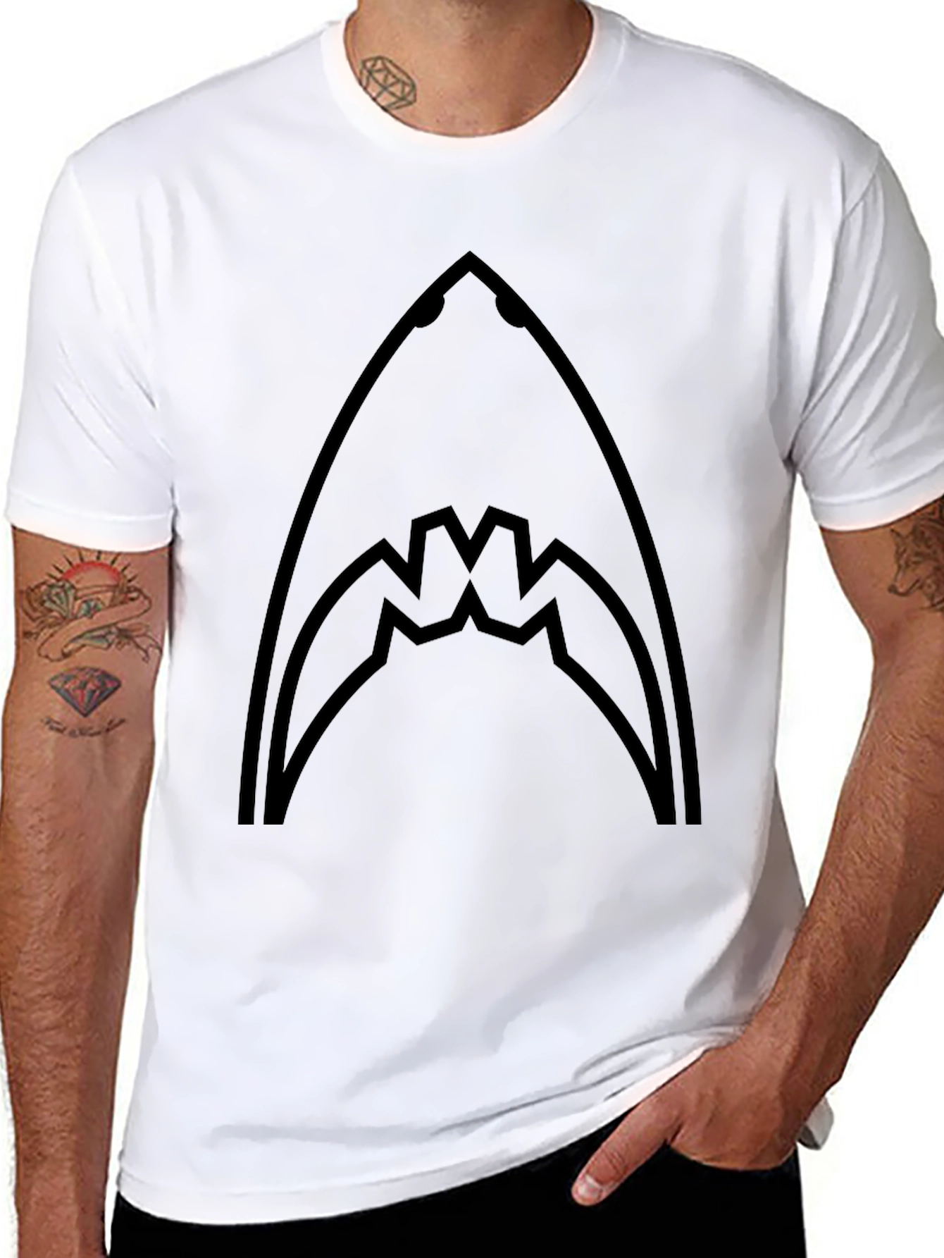 Shark Jaw Graphic Tee - Mens Black T-Shirt