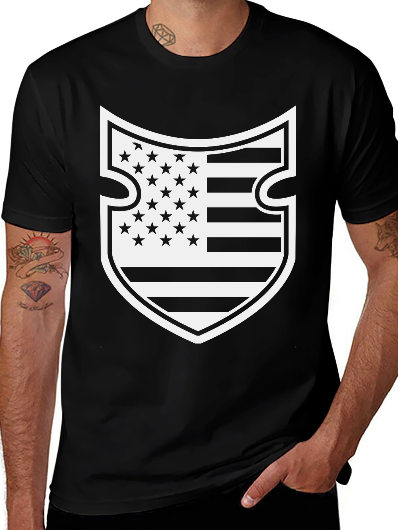 American Flag Shield Graphic T-Shirt