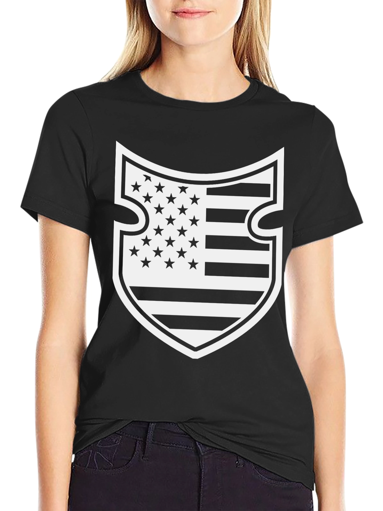 American Flag Shield Graphic T-Shirt
