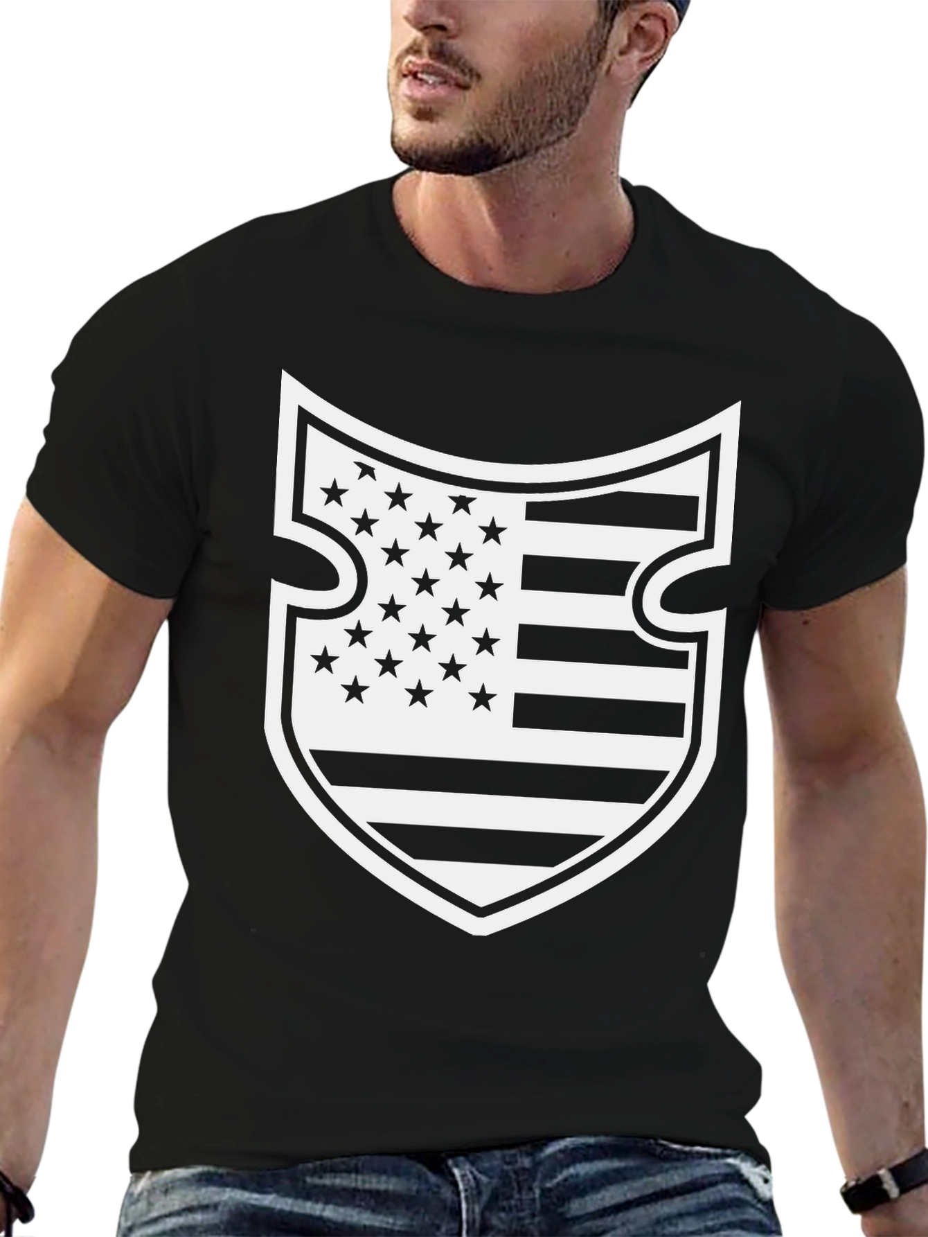 American Flag Shield Graphic T-Shirt