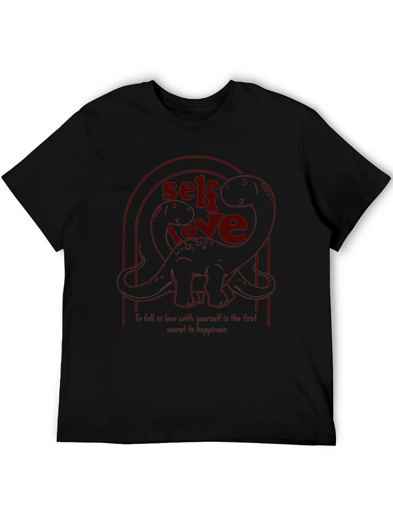 Self Love Dinosaur Black Graphic Tee