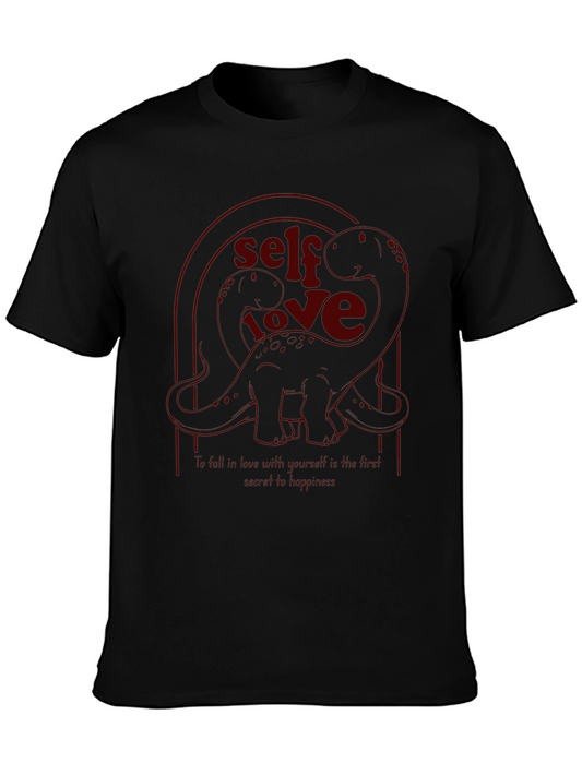 Self Love Dinosaur Black Graphic Tee
