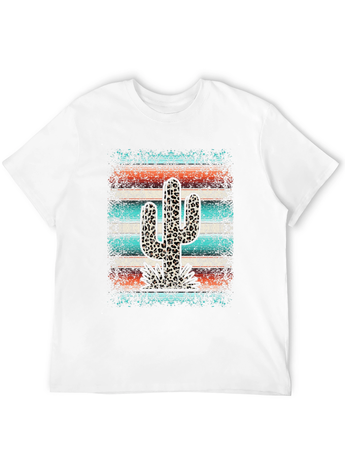 Leopard Cactus Graphic Tee - Trendy Western Style