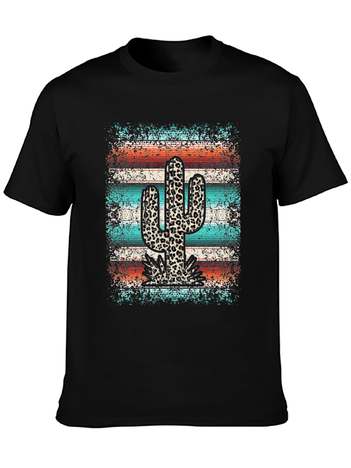 Leopard Cactus Graphic Tee - Trendy Western Style