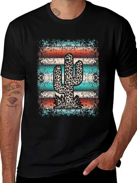 Leopard Cactus Graphic Tee - Trendy Western Style