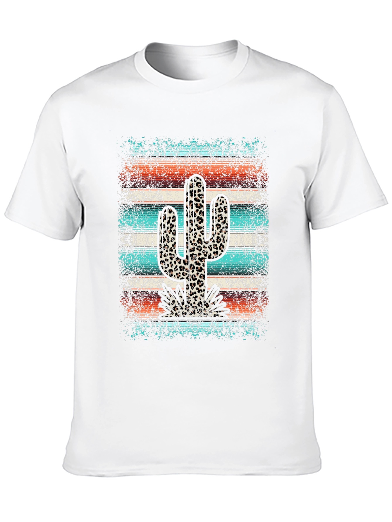 Leopard Cactus Graphic Tee - Trendy Western Style