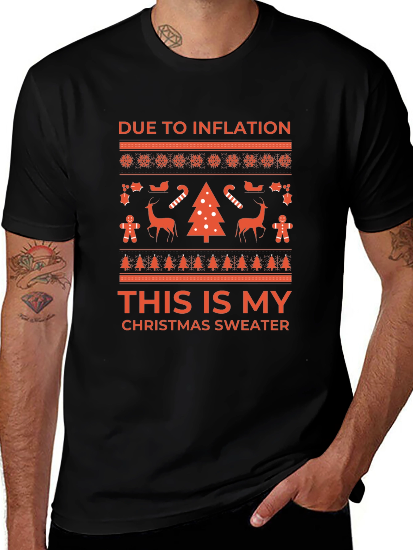 Inflation Christmas Sweater Tee