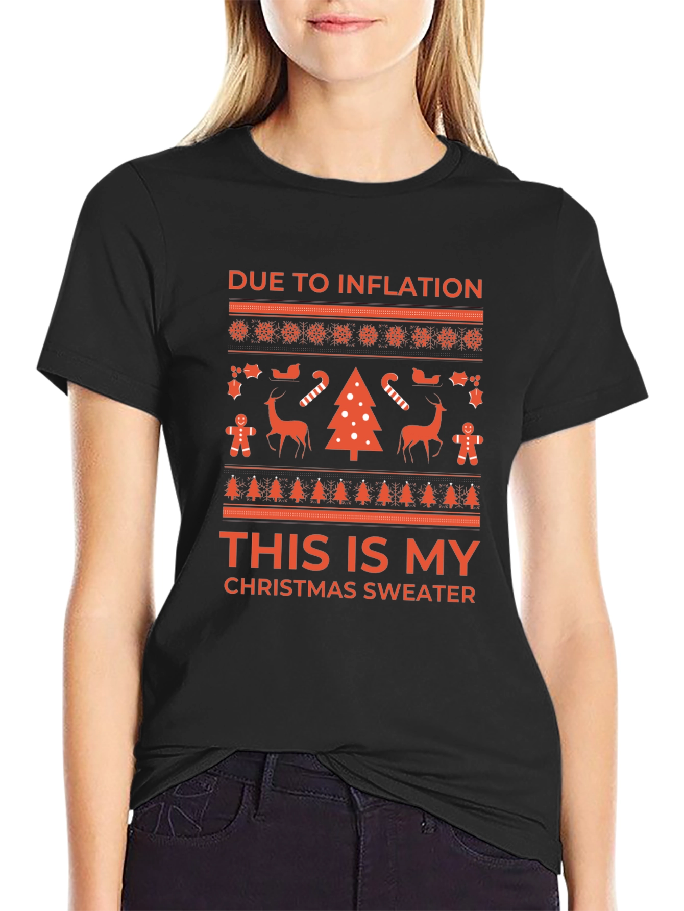 Inflation Christmas Sweater Tee
