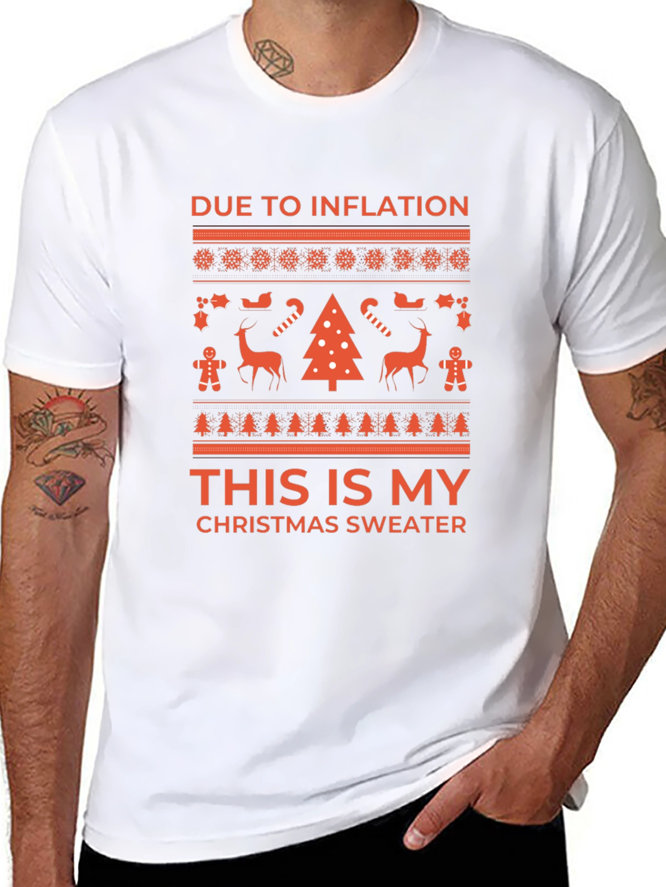 Inflation Christmas Sweater Tee