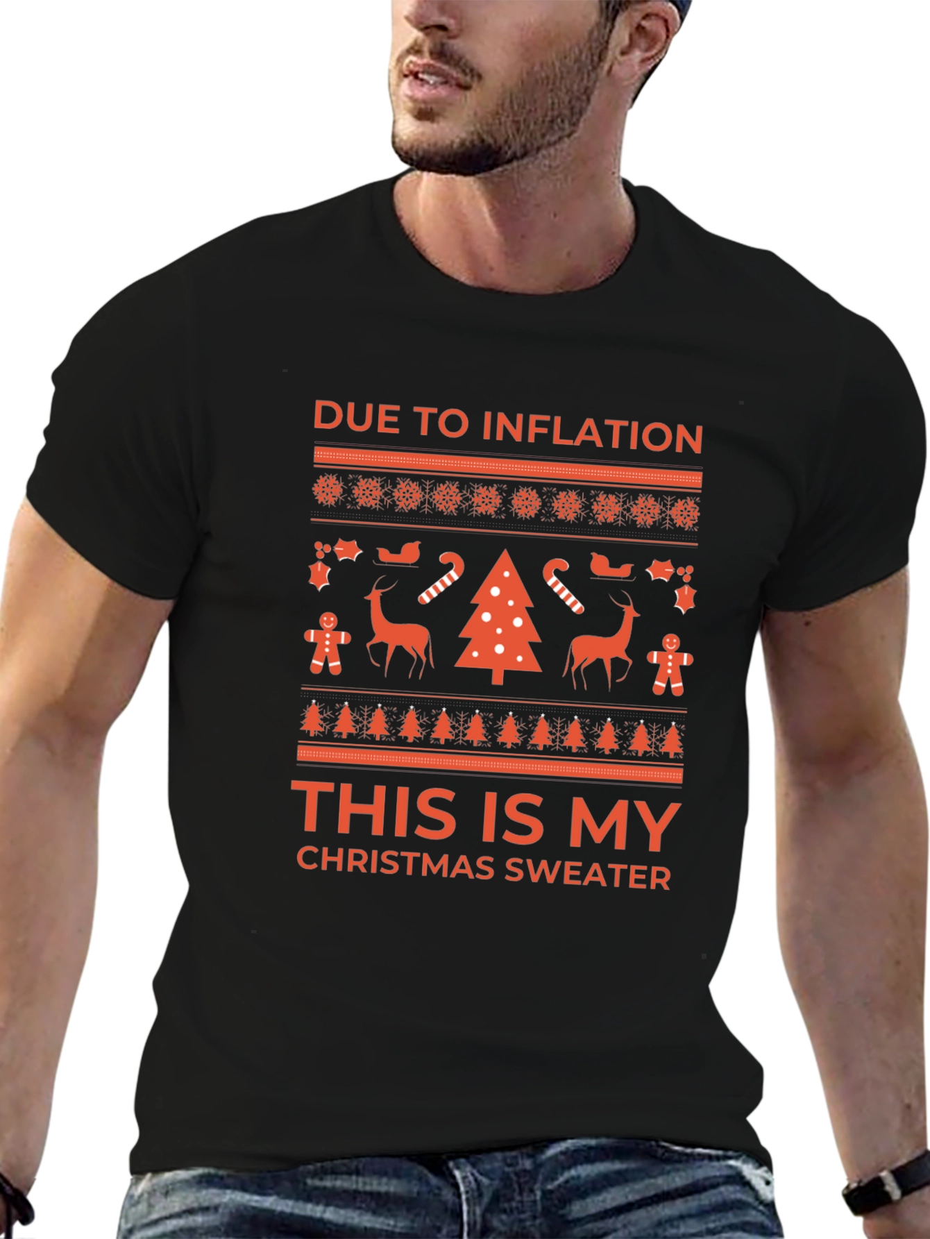 Inflation Christmas Sweater Tee