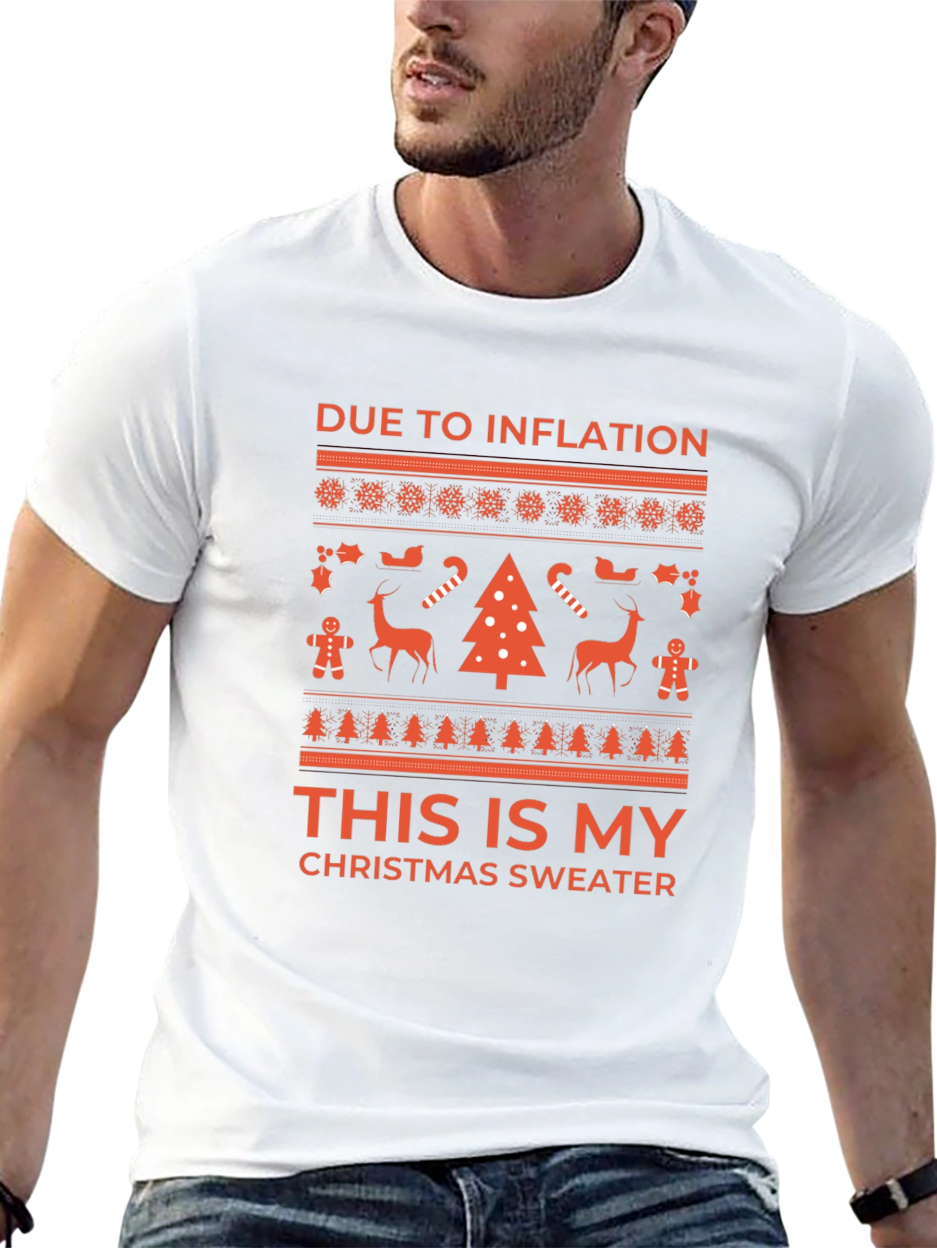 Inflation Christmas Sweater Tee