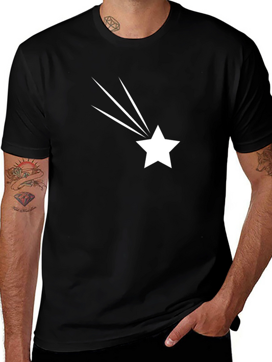 Shooting Star Graphic Tee - Black Cotton T-Shirt