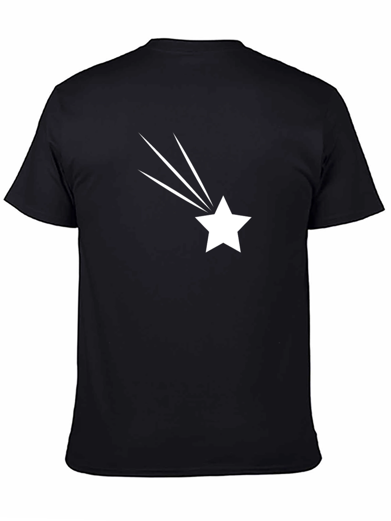 Shooting Star Graphic Tee - Black Cotton T-Shirt