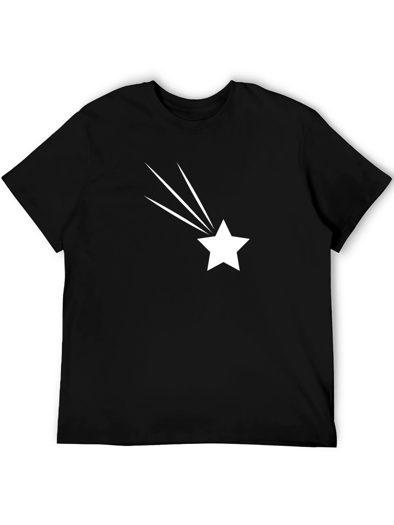 Shooting Star Graphic Tee - Black Cotton T-Shirt
