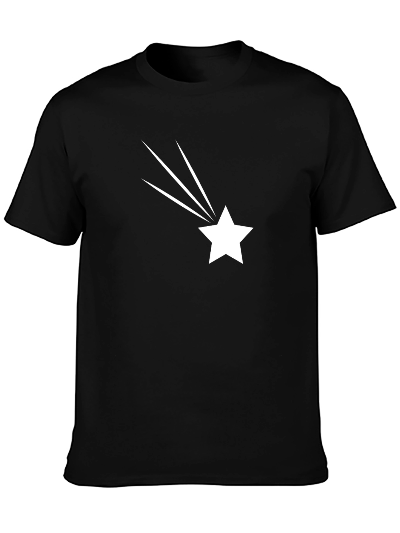 Shooting Star Graphic Tee - Black Cotton T-Shirt