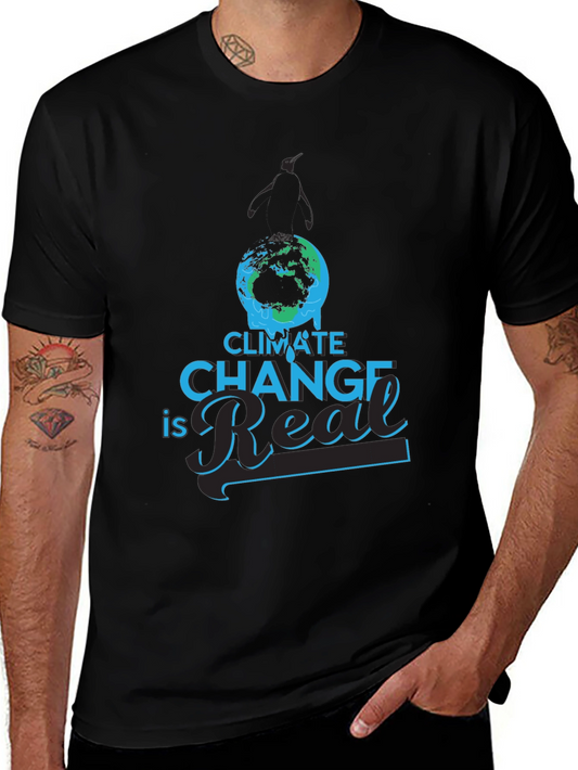 Climate Change Is Real Graphic T-Shirt - Black