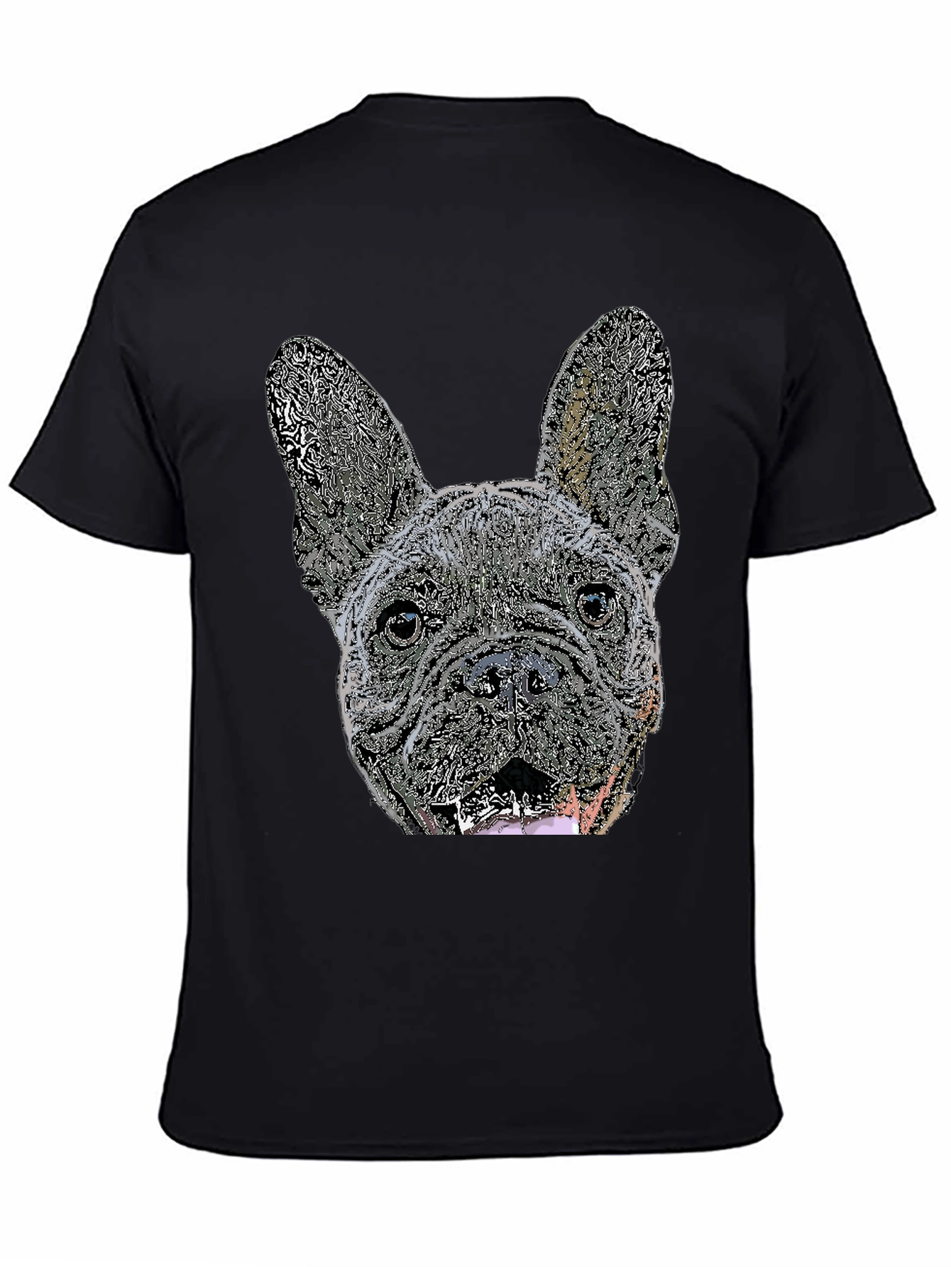French Bulldog Graphic Tee - Black Cotton Blend